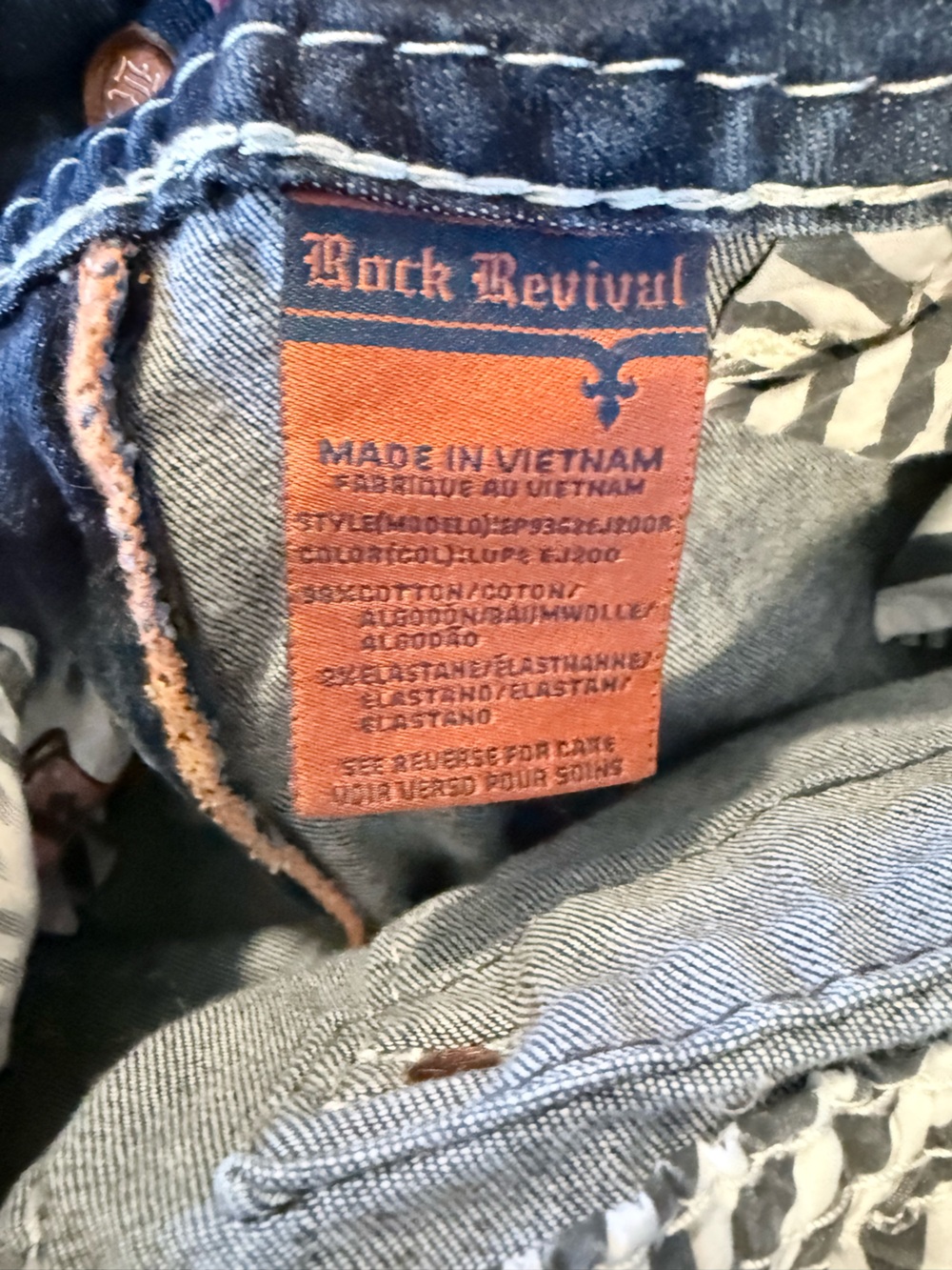 Rock Revival Distressed Blue Denim Cutoff Shorts - Picture 8 of 8